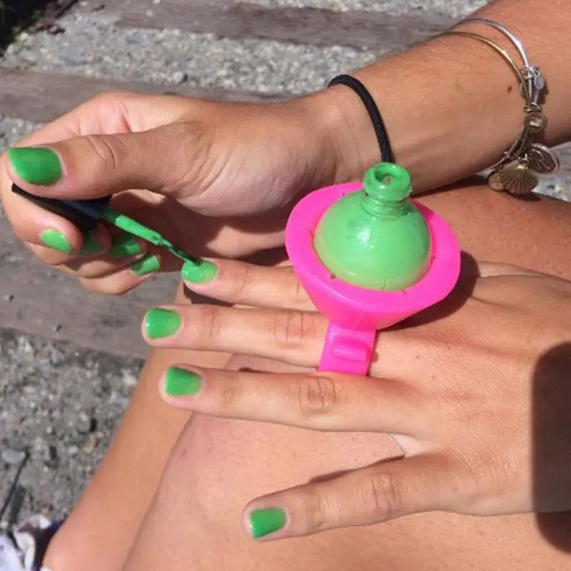 2 Pcs Nail Polish Bottle Holder Tips Polish Varnish Stand Holder Pinkmint Greenblue 1