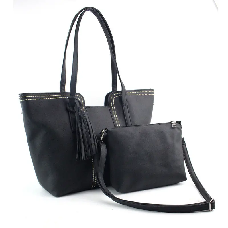 2 Pcs Women Messenger Bags Vintage Tassel Scrub Leather Bag Crossbody Shoulder Bags+Clutch Bag Hbags Bolsa Feminina 1
