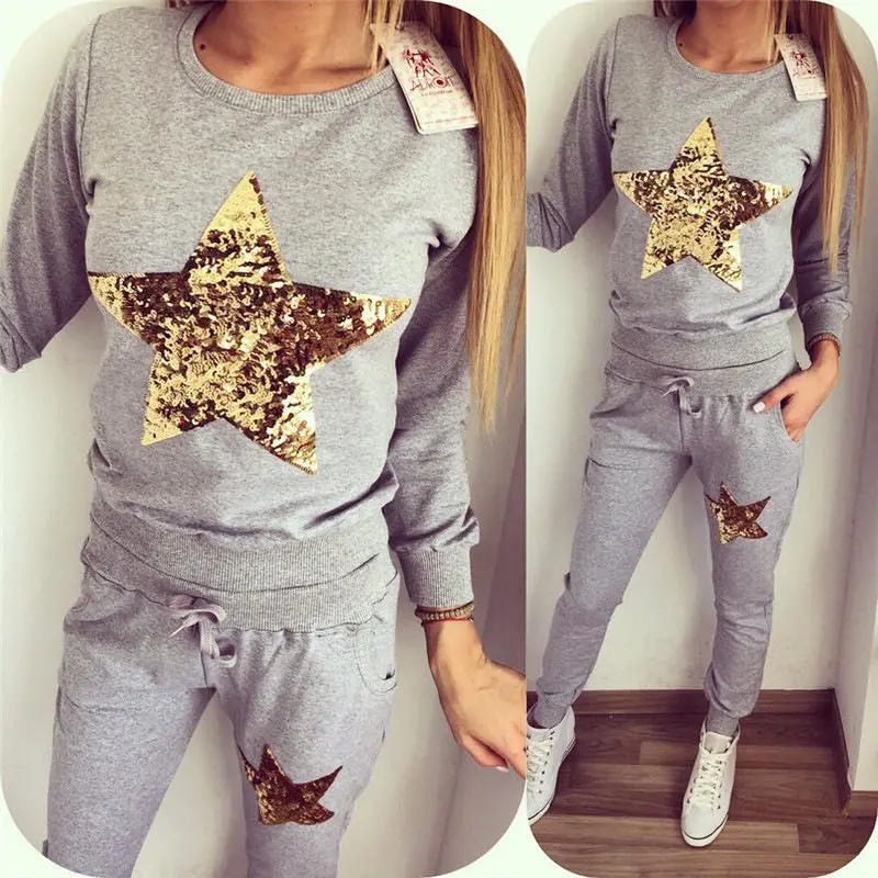 2 Pieces Hoodies+Pants Warm Sweatshirt Women Print Womens Tracksuit Set Long Sleeve Causal Femme Lx076 1