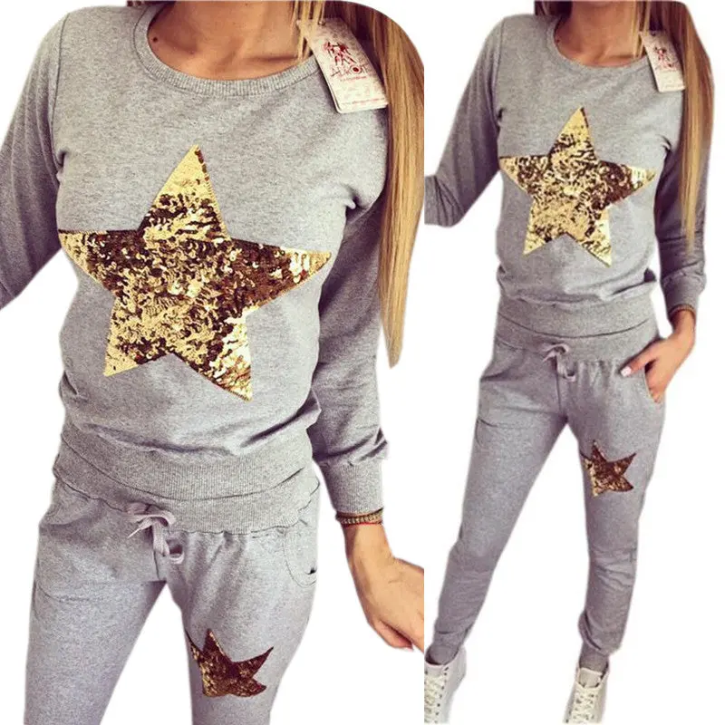 2 Pieces Hoodies+Pants Warm Sweatshirt Women Print Womens Tracksuit Set Long Sleeve Causal Femme Lx076 3