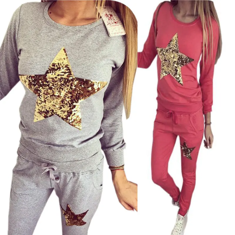 2 Pieces Hoodies+Pants Warm Sweatshirt Women Print Womens Tracksuit Set Long Sleeve Causal Femme Lx076 4