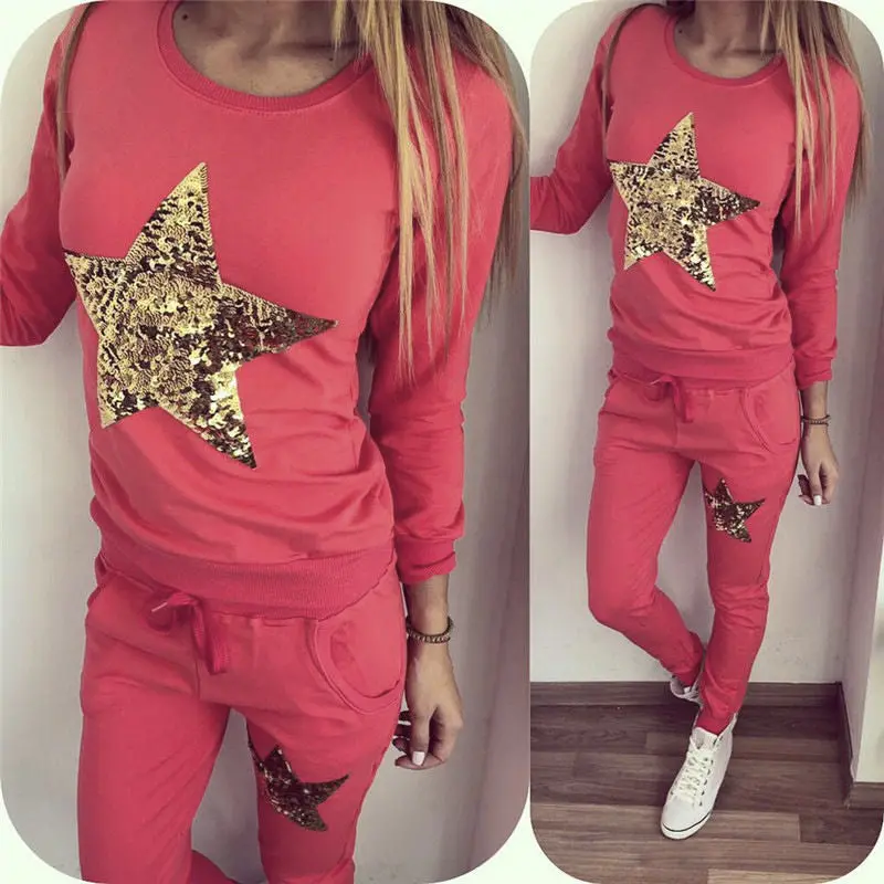 2 Pieces Hoodies+Pants Warm Sweatshirt Women Print Womens Tracksuit Set Long Sleeve Causal Femme Lx076 5