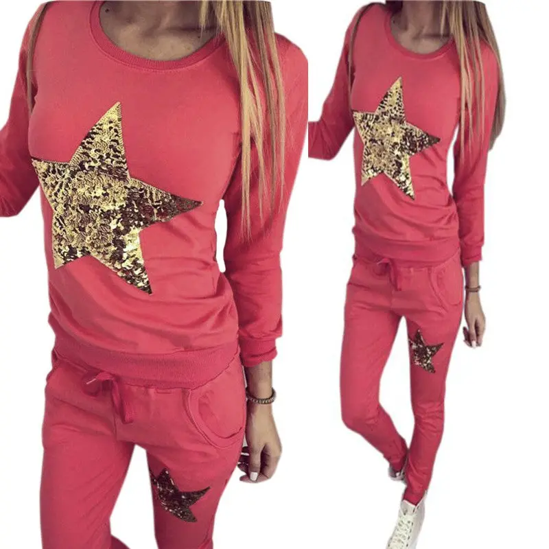 2 Pieces Hoodies+Pants Warm Sweatshirt Women Print Womens Tracksuit Set Long Sleeve Causal Femme Lx076 7