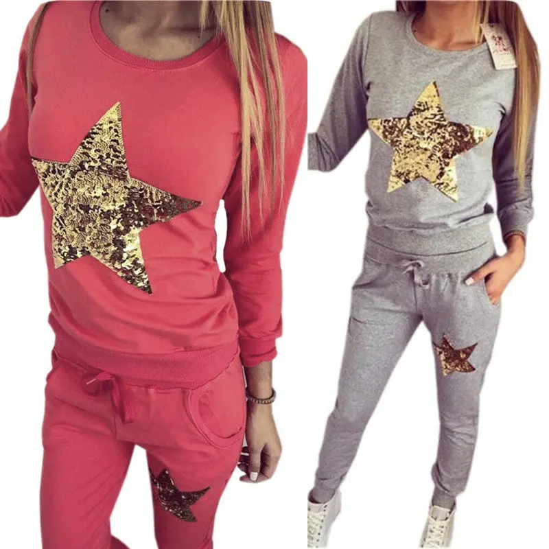 2 Pieces Hoodies+Pants Warm Sweatshirt Women Print Womens Tracksuit Set Long Sleeve Causal Femme Lx076 8