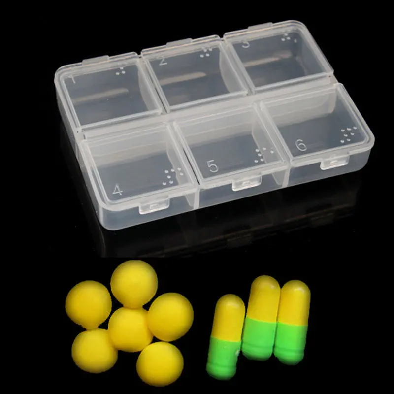 2 X Empty Pill Medicine Drug Storage Case Box 6 Cells 5207 1