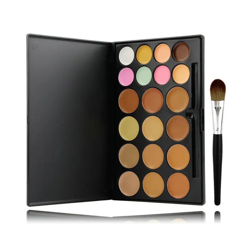 20 Colors Contour Face Cream Makeup Concealer Palette Powder With Brush 1