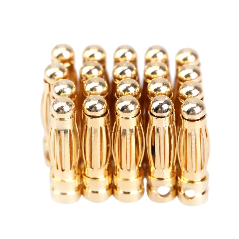 20 Pairs 3Mm Bullet Banana Plug Connector For Rc Battery Gold Plated 1