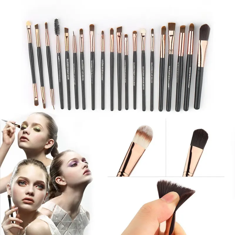 20 Pcs Cosmetic Facial Make Up Brush Kit Wool Makeup Brushes Tools Set 1