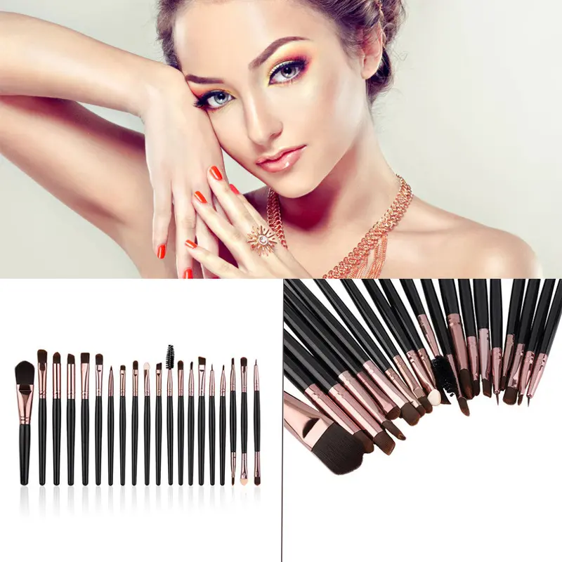 20 Pcs Eyebrow Lip Eyeshadowcomplete Makeup Brush Set Kits 1