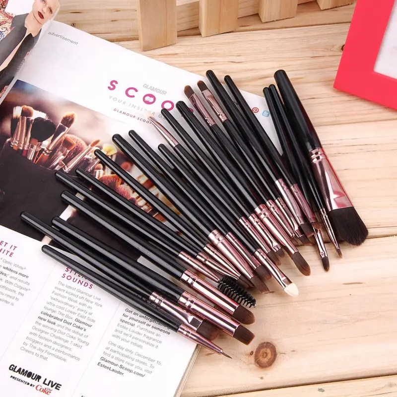20 Pcs Eyebrow Lip Eyeshadowcomplete Makeup Brush Set Kits 2