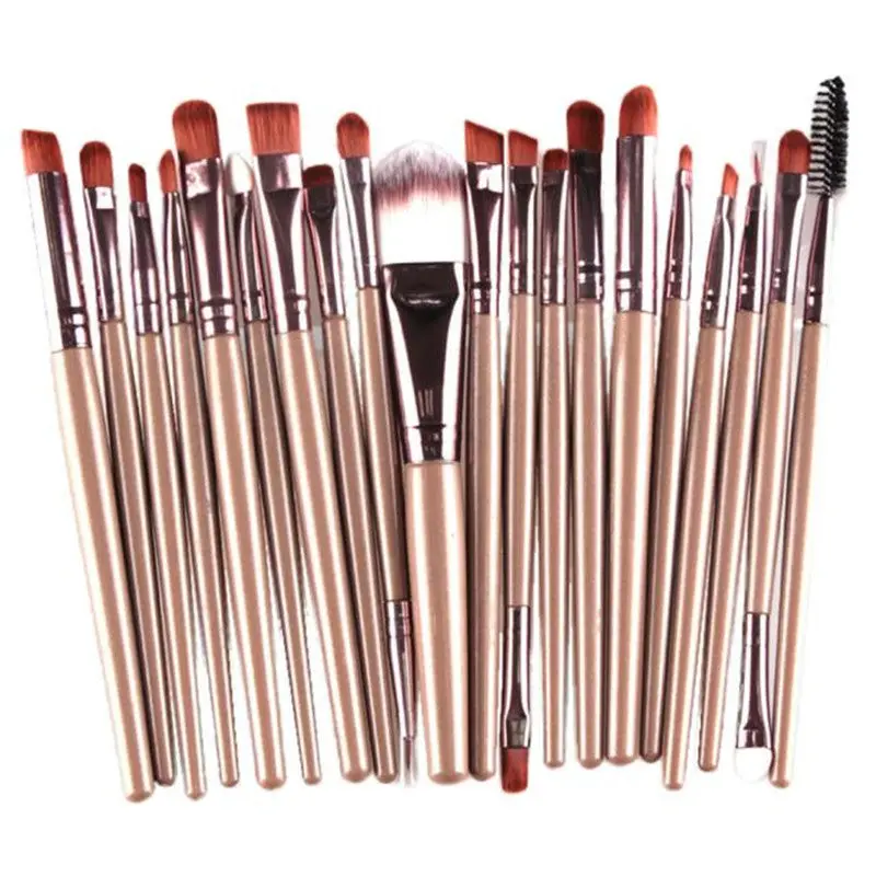 20 Pcs Makeup Brush Tools Wool Make-Up Brushes Toiletry Kit Blusher Eye Shoadow Eyeliner Foundation Lip 1