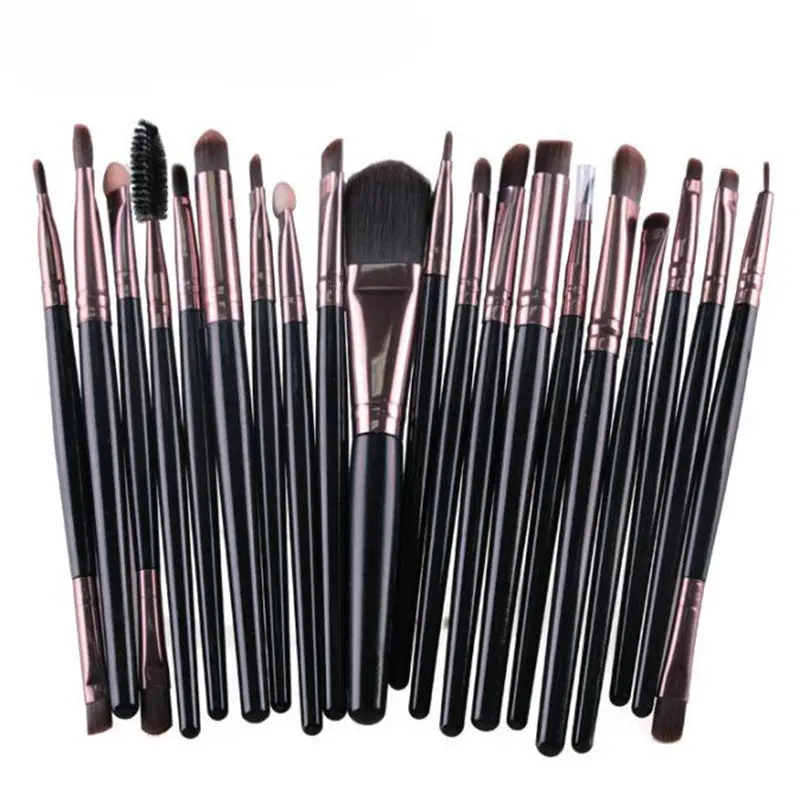 20 Pcs Makeup Brush Tools Wool Make-Up Brushes Toiletry Kit Blusher Eye Shoadow Eyeliner Foundation Lip Power Eyelashes 1
