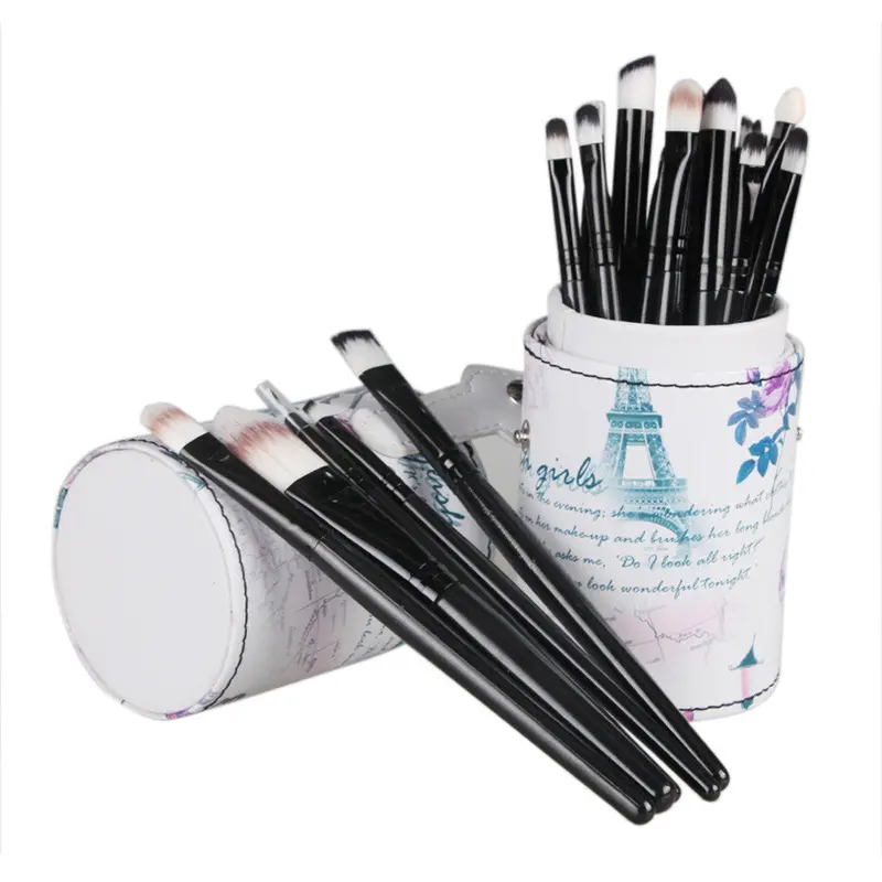 20Pc Makeup Brushes Cosmetic Set Eyeshadow Brush Eyeliner Blusher Cosmetic Tools+ Leather Cup Holder Case 1