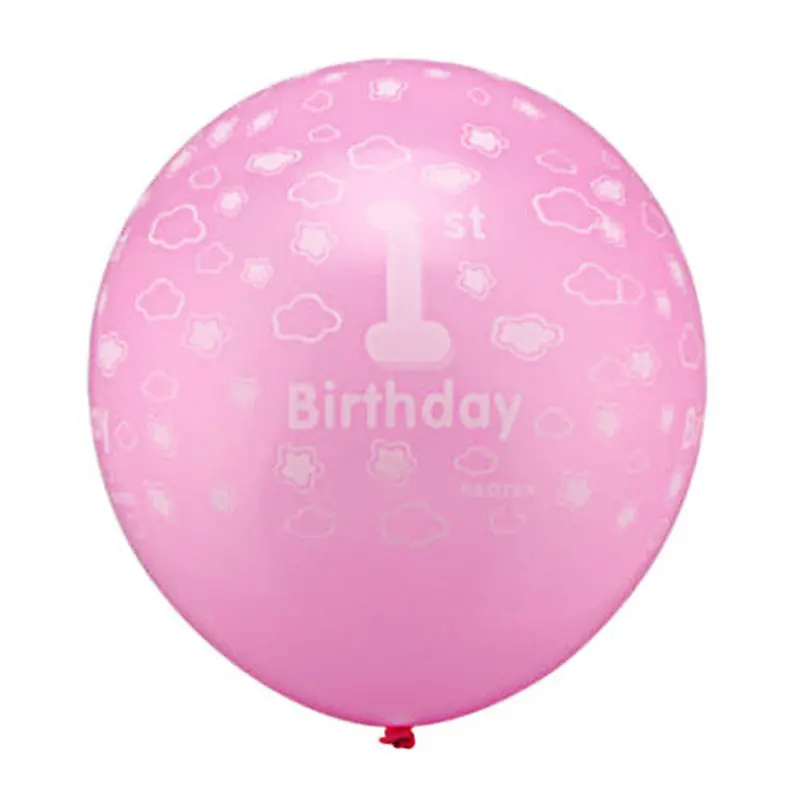20Pcs Baby 1St First Birthday Balloons Girl Boy Printed Number 1 Ballons Pink Blue 2