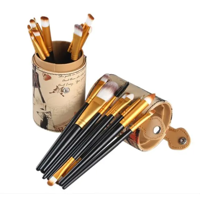 20Pcs Maange Professional Makeup Brushes Leather Cup Holder Case Foundation Eyeshadow Ovale Makeup Brush Cosmetics Tool 2