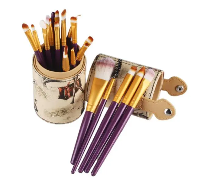 20Pcs Maange Professional Makeup Brushes Leather Cup Holder Case Foundation Eyeshadow Ovale Makeup Brush Cosmetics Tool 5