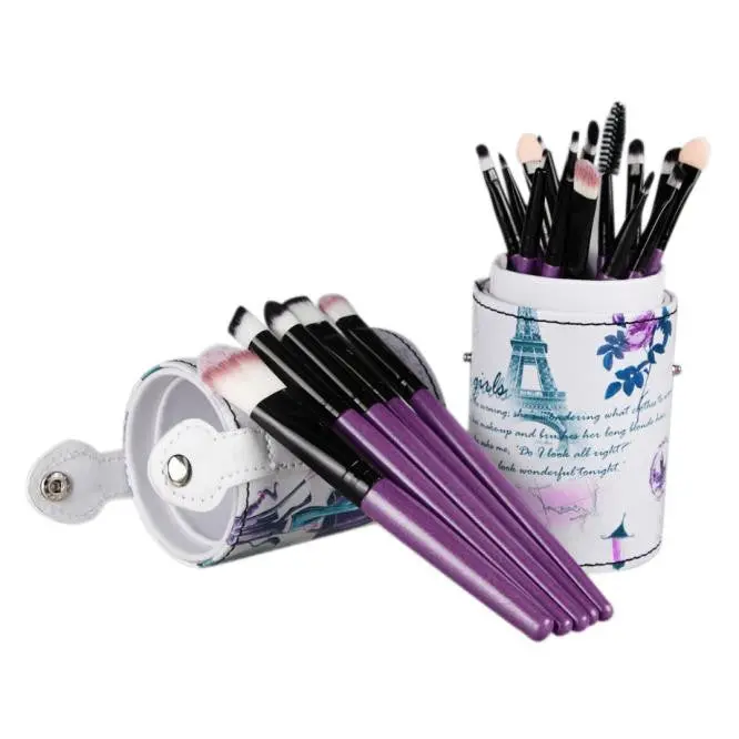 20Pcs Maange Professional Makeup Brushes Leather Cup Holder Case Foundation Eyeshadow Ovale Makeup Brush Cosmetics Tool 7