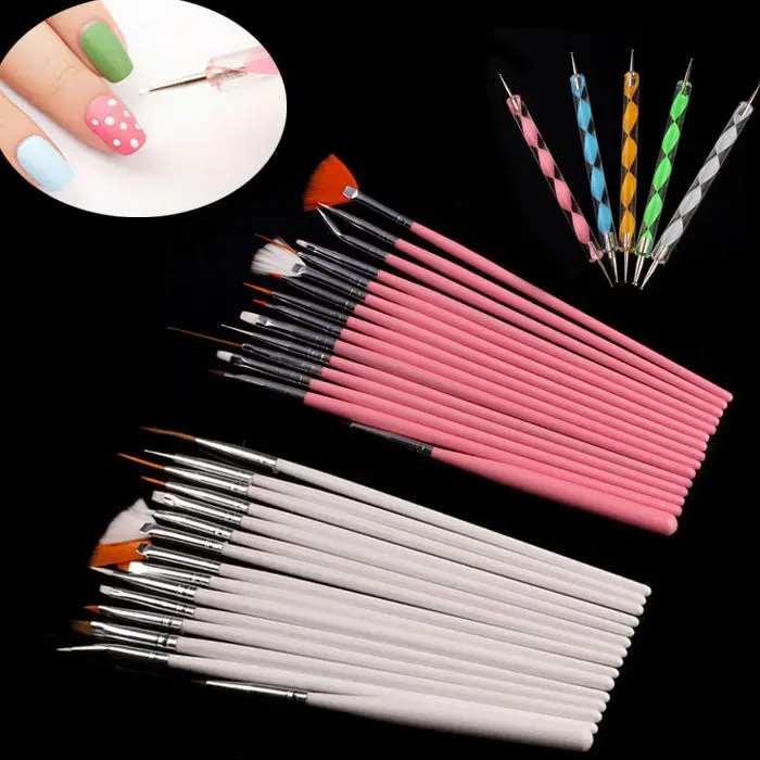 20Pcs Nail Art Design Dotting Painting Drawing Polish Brush Pen Tools Free Shopping Goforward 1