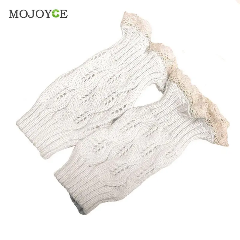 22-25Cm Lace Knee High Boot Short Knitting Boots With Button Women Warm Leg Knitted Crochet Long Warm Warmers 2