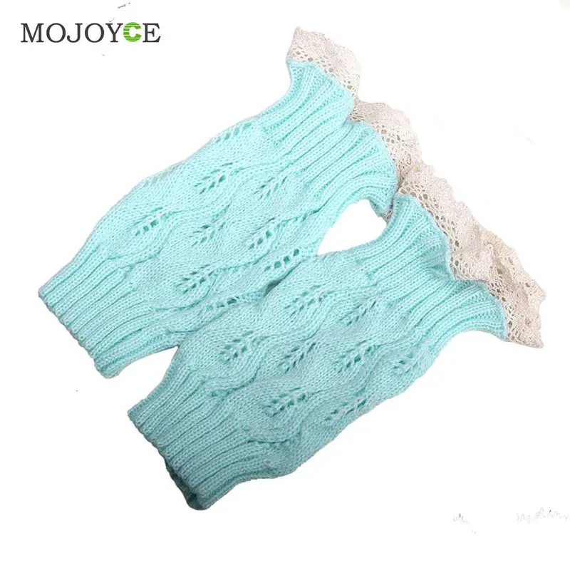22-25Cm Lace Knee High Boot Short Knitting Boots With Button Women Warm Leg Knitted Crochet Long Warm Warmers 4
