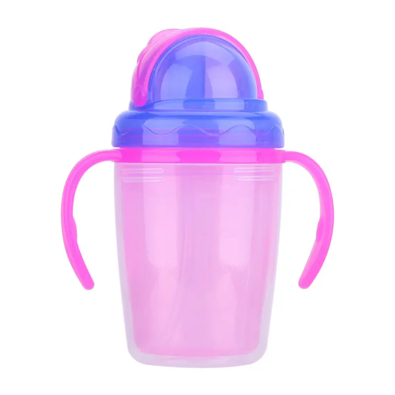 230Ml Baby Cup Kids Children Straw Water Bottles Double-Insulated Learn Feeding Drinking Hle Silicone Baby Bottles 1