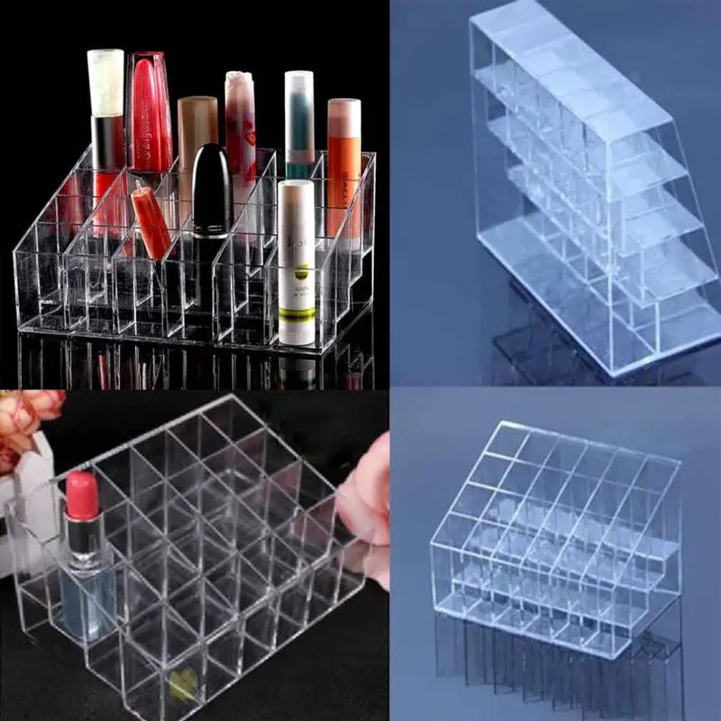 24 Clear Display Stand Holder Makeup Lipstick Cosmetic Storage Yks 1