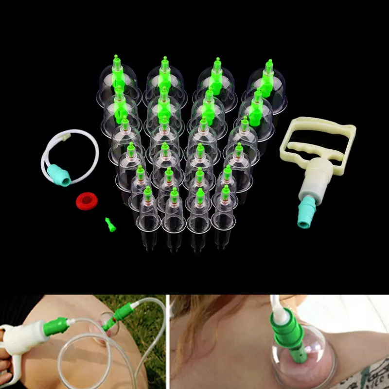 24 Cupping Set Chinese Medical Jar Biomagnetic Massage Body Relax Therapy Cupping Body Massager Cups Pull Out Vacuum Apparatus 1