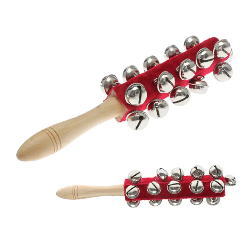 24Cm Born Rattles Wooden Baby Toys Hbell Kid Pram Crib H Bells Shaker Kindergarten Toy 1