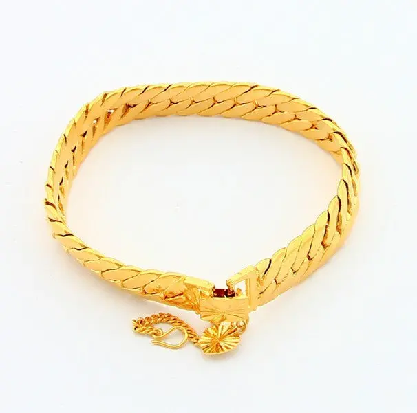 24K Gold Plated Bracelet 8Mm Yellow Gold Golden Bracelet Bangle Men&Women Wedding Gift Yhdh 54 1