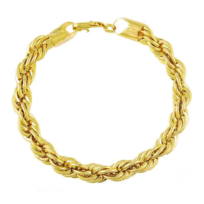 24K Gold Plated Bracelets Bangles Big Rope Gold Bracelete Hbh 75 1