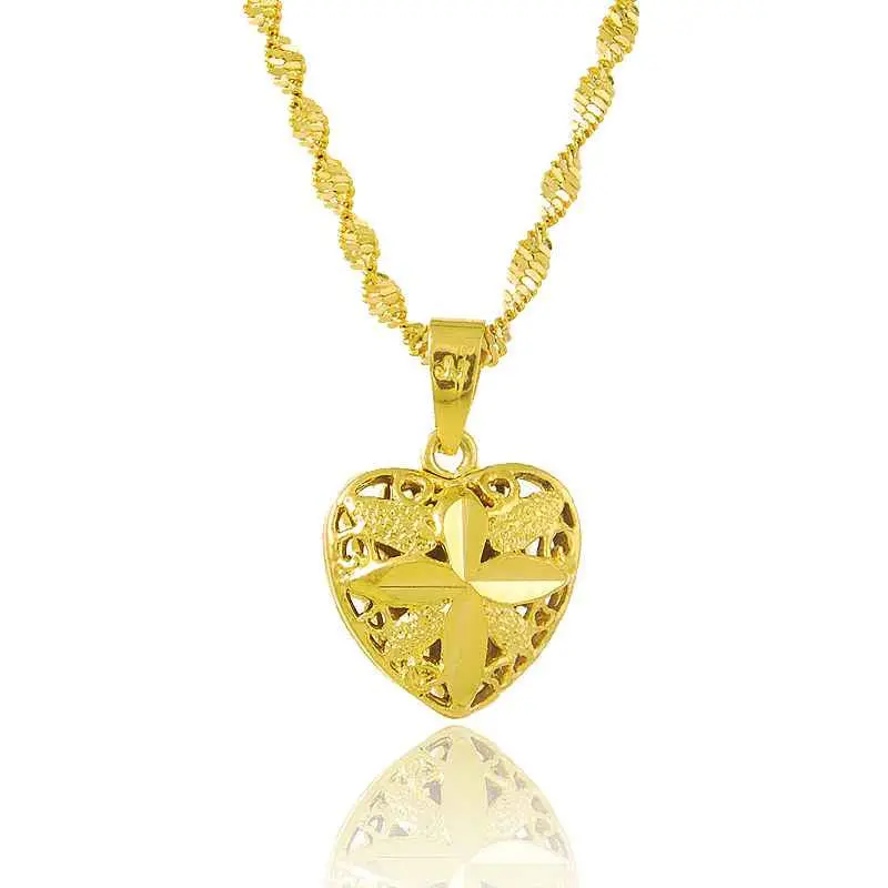 24K Gold Plated Choker Necklace Heart Exo Collier Femme Joias265 1