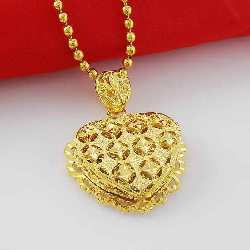 24K Gold Plated Choker Necklace Heart Exo Collier Femme Joias265 10