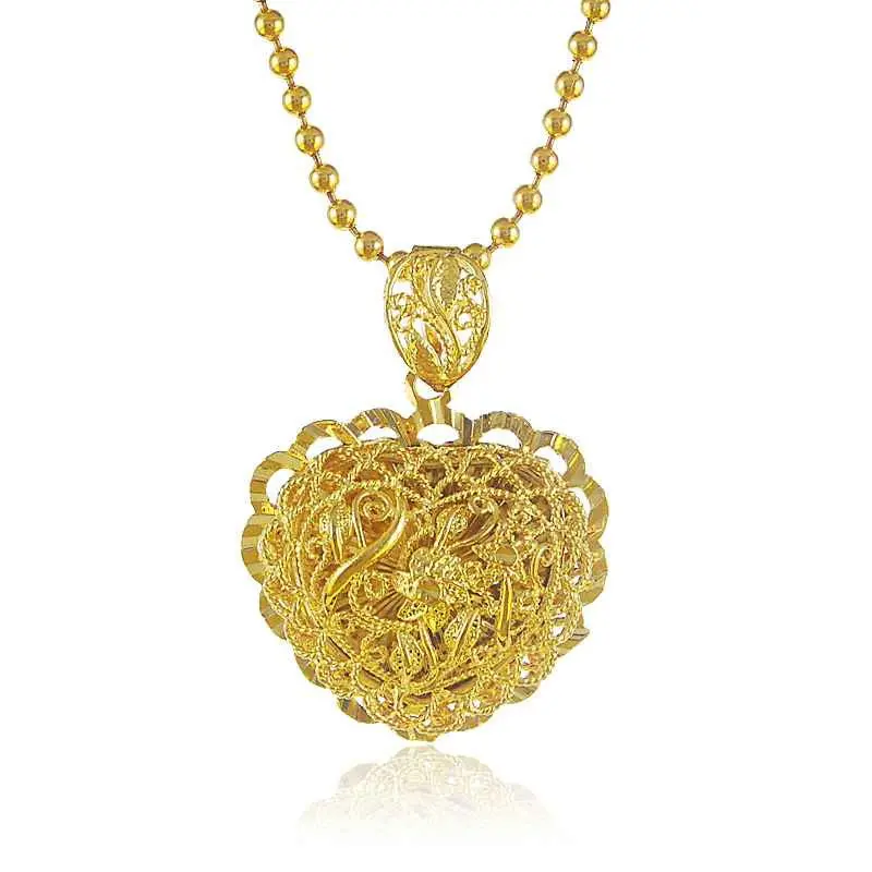 24K Gold Plated Choker Necklace Heart Exo Collier Femme Joias265 11