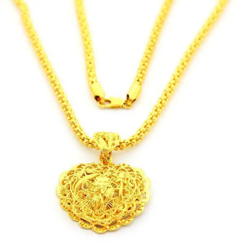 24K Gold Plated Choker Necklace Heart Exo Collier Femme Joias265 12