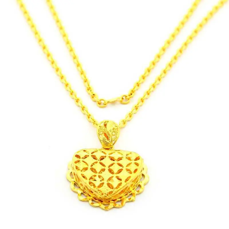 24K Gold Plated Choker Necklace Heart Exo Collier Femme Joias265 13