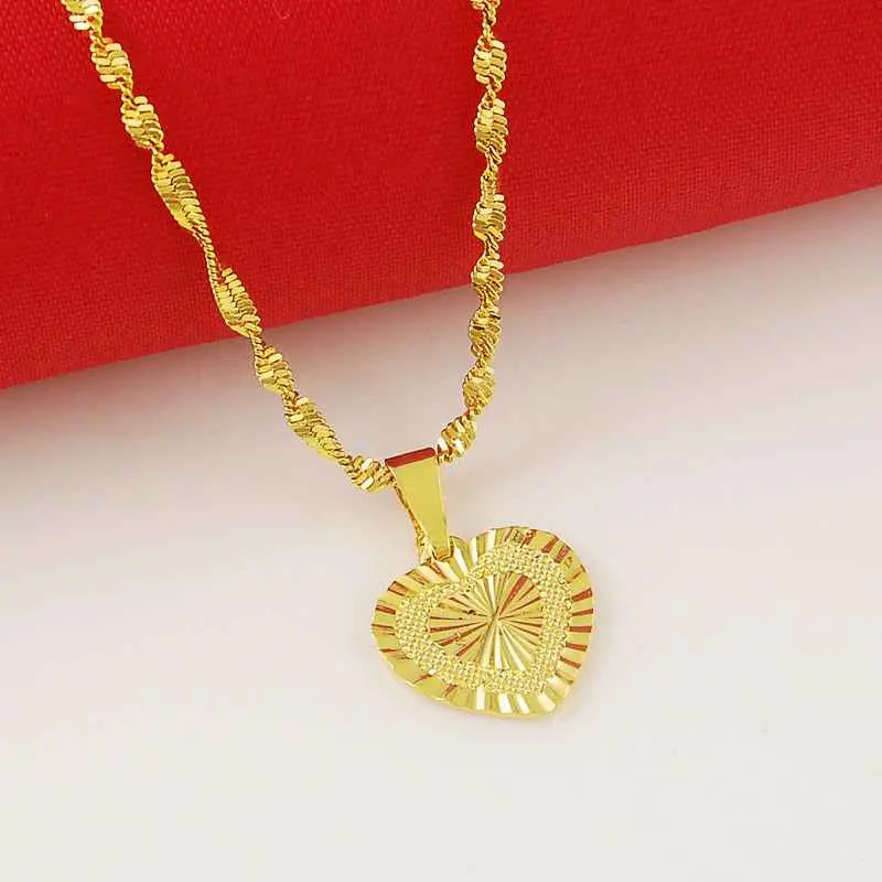 24K Gold Plated Choker Necklace Heart Exo Collier Femme Joias265 17