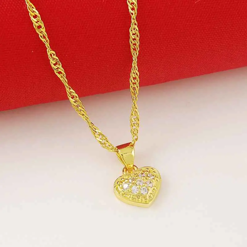 24K Gold Plated Choker Necklace Heart Exo Collier Femme Joias265 18