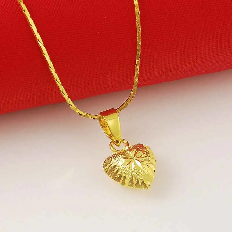 24K Gold Plated Choker Necklace Heart Exo Collier Femme Joias265 19