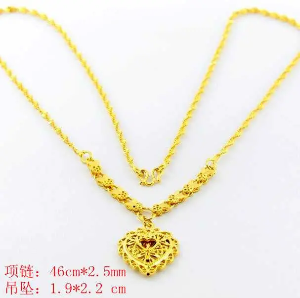 24K Gold Plated Choker Necklace Heart Exo Collier Femme Joias265 2
