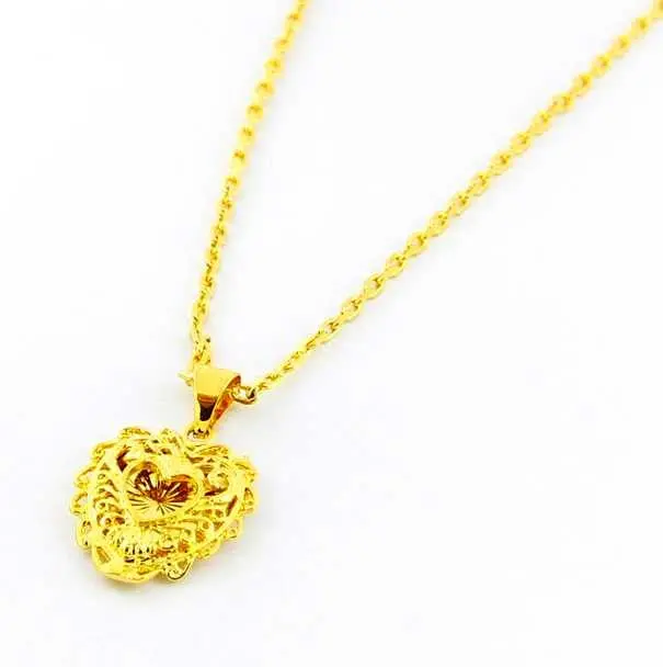 24K Gold Plated Choker Necklace Heart Exo Collier Femme Joias265 5