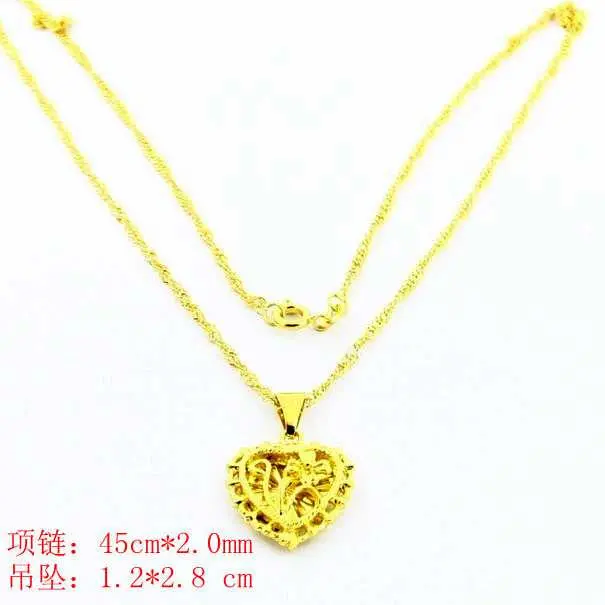 24K Gold Plated Choker Necklace Heart Exo Collier Femme Joias265 6