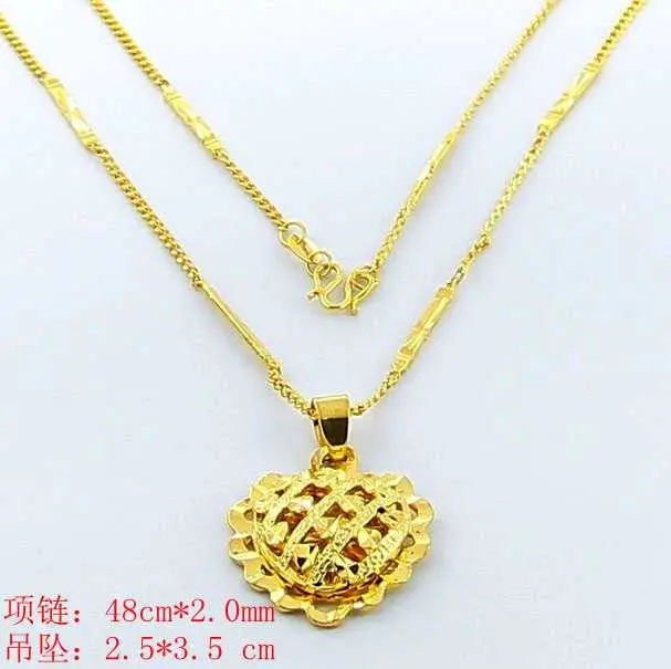 24K Gold Plated Choker Necklace Heart Exo Collier Femme Joias265 8