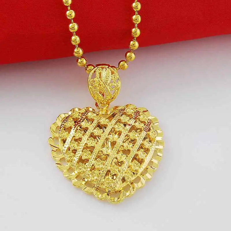 24K Gold Plated Choker Necklace Heart Exo Collier Femme Joias265 9
