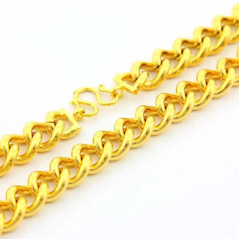 24K Gold Plated Collar Necklace Wide Key Chain Tattoo Choker Yhdn 65 1