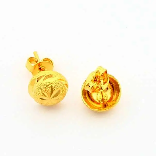 24K Gold Plated Earring Round Stud Pendientes Bear Personalized Yhde 1 1