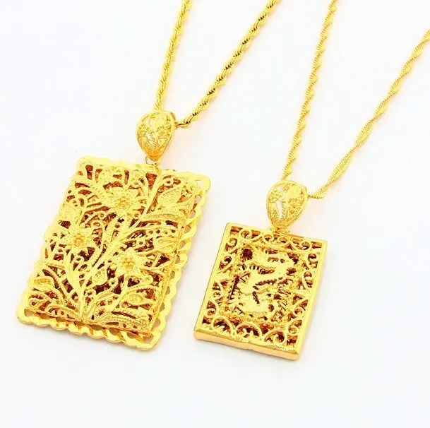 24K Gold Plated Mens Jewelry Sets Yellow Gold Golden Necklace Bracelet Yhds 7 2