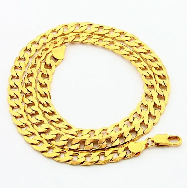 24K Gold Plated Necklace Casual Lock Chain Bead Necklace Wedding Jewelry Yhdn1 1 1