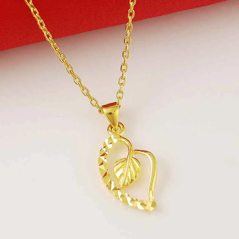 24K Gold Plated Necklaces Peach Collier Femme Charms274 1