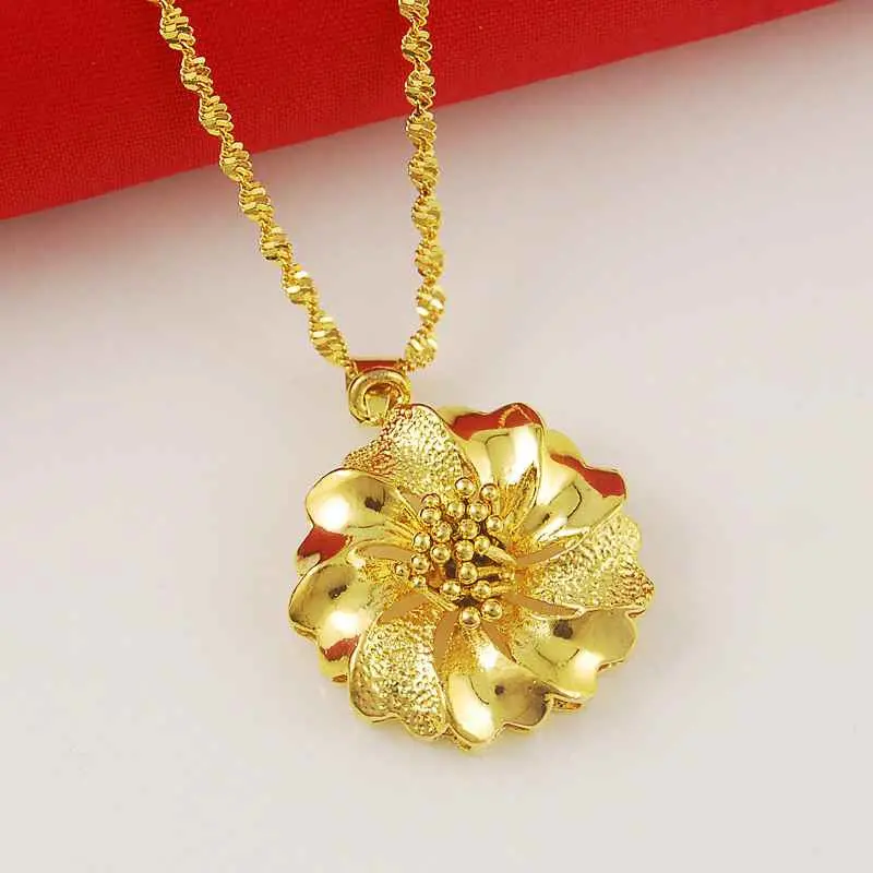 24K Gold Plated Necklaces Peach Collier Femme Charms274 3