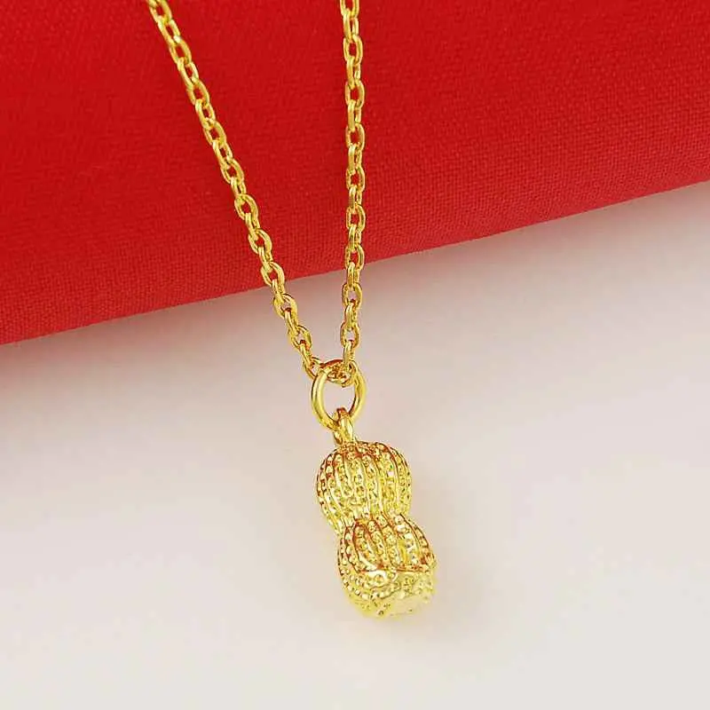 24K Gold Plated Necklaces Peach Collier Femme Charms274 5
